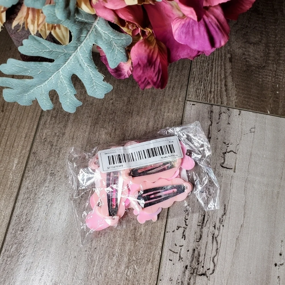 NWT Sanrio Melody Rainbow Hair Clips 5pc Pink